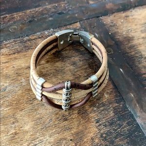 Artelusa Cork and Silver Bracelet